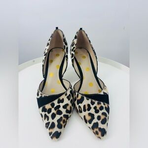 Boden Cheetah Print Calf Hair Pointed Toe Pumps Tan Black 40 10